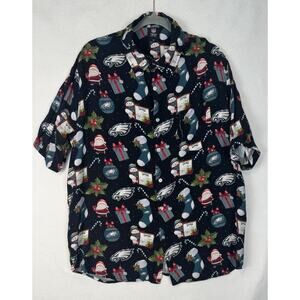 NFL Philadelphia Eagles Shirt Mens XL Hawaiian Christmas Button Up Short Sleeve